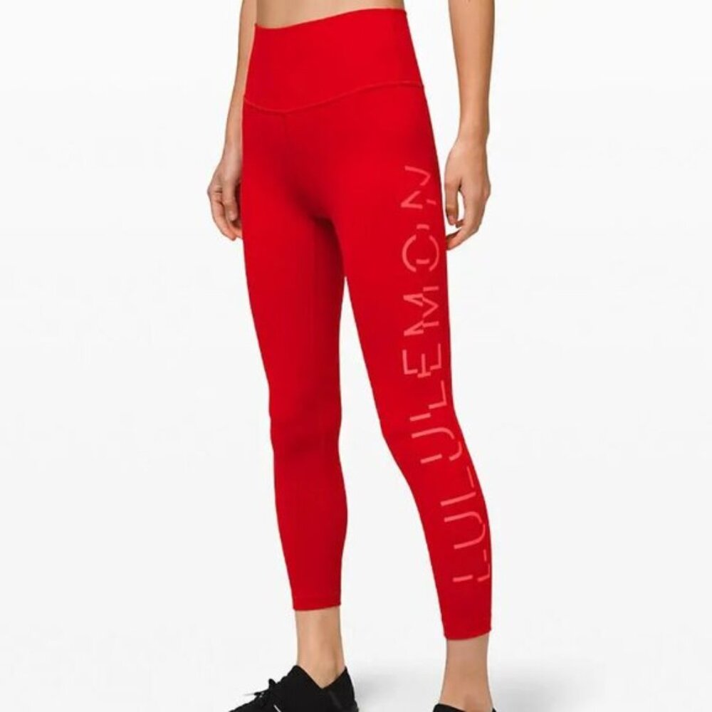 Lululemon Wunder Under High-Rise Tight 25" *Lunar New Year Dark Red Size 4 EUC